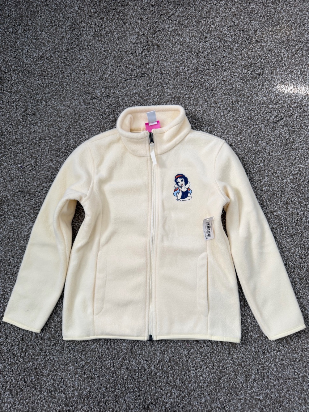 Disney Cream Fleece Jacket with Pink Amazon Essentials Tag